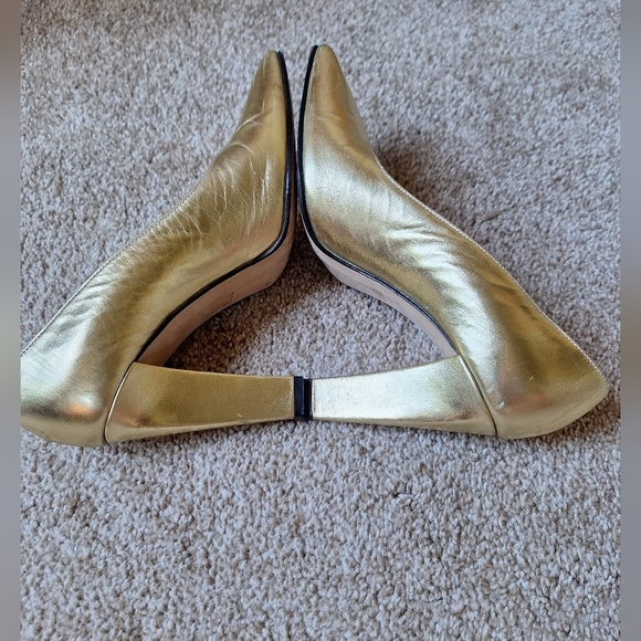 Escada Womens Gold Metallic Pointed Toe Heels. Size 5.5 - Picture 5 of 10